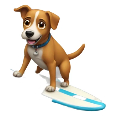 A dog surfing sticker