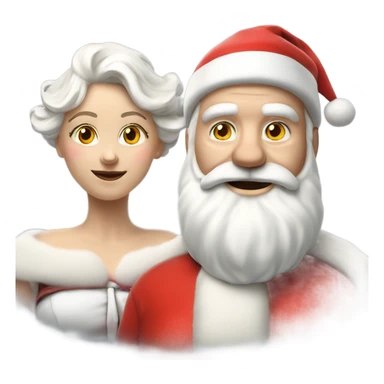 Hyper Realistic pale Santa Claus and Mrs claus sticker