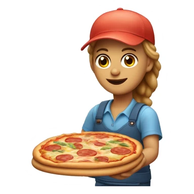 fair-skinned courier delivers pizza and burgers sticker