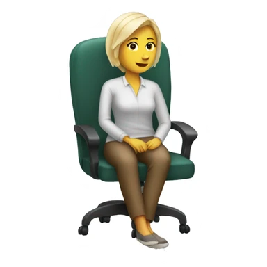 white woman sitting down on a chair sticker
