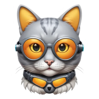 Cat wearing cyberpunk sunglasses sticker