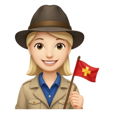 Guide + small flag, Tour Group. sticker