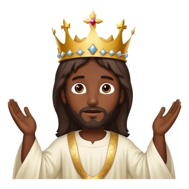 Dark skin christ Jesus crown in the heavens sticker