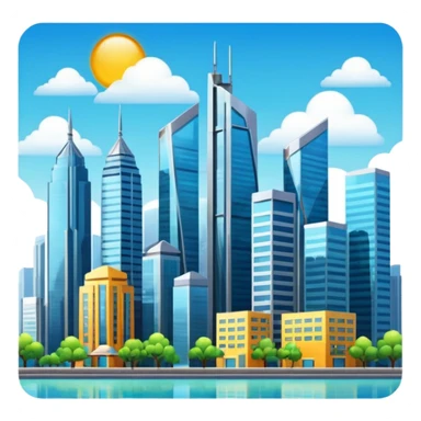 beautiful modern city emoji png sticker