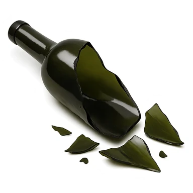 broken wine bottle, variation 2 sticker