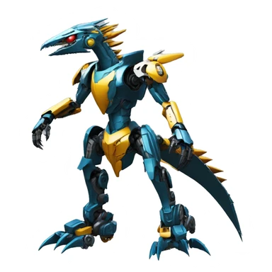 mechanical spiky Medabot-raptor-dragon-Bionicle-mecha full body sticker
