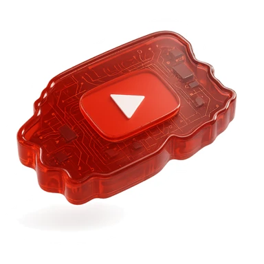 island YouTube play button, glossy circuit style sticker