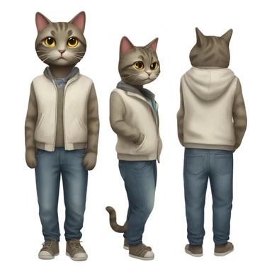 cat with clothes sticker