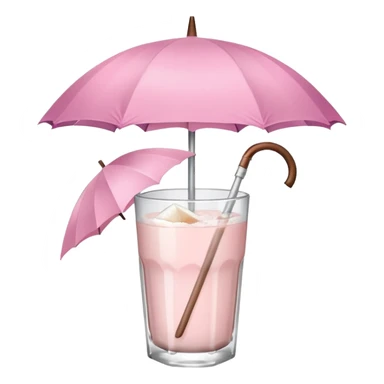 coconut drink with light pink umbrella sticker