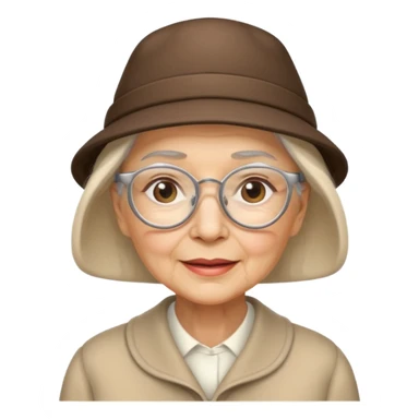 elderly women with hats with optical sticker