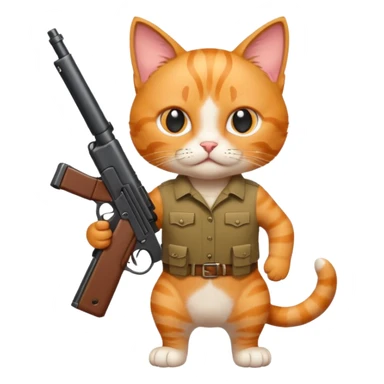 Cat with a gun sticker