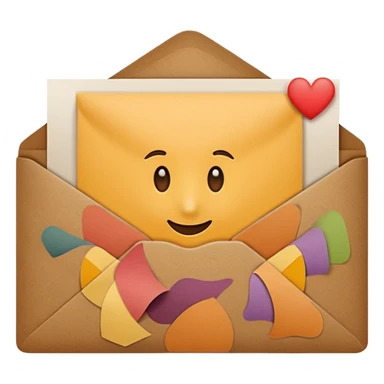 card with brown envelope sticker