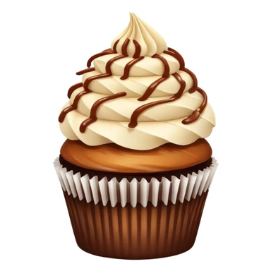 chocolate caramel cupcake with coconut shavings on top   sticker