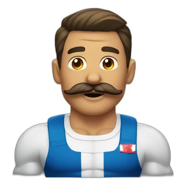 Muscles mustache expressive Cuban man sticker