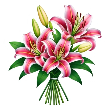 Lily stargazer flower bouquet  sticker
