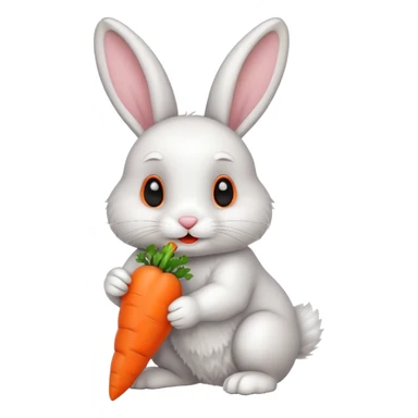 A bunny eating a carrot  sticker
