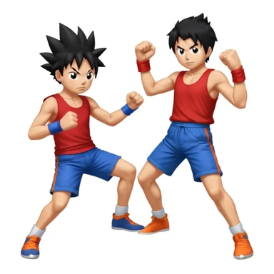Luffy qui tape goku sticker
