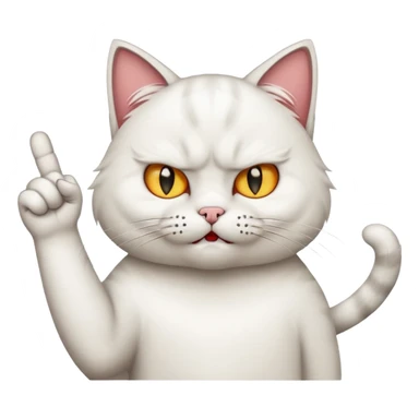 Cat showing middle finger sticker