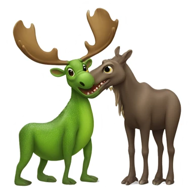 moose and lizard hugging eachother  sticker