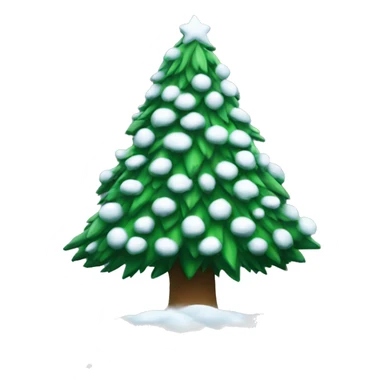 a christmas tree covered in snow sticker