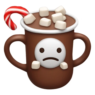 Hot chocolate with marshmallows Christmas themed in red sticker