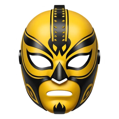 black and yellow luchador mask sticker