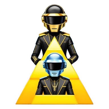 Scène Alive des daft punk en forme de pyramide illuminée et colorée. sticker