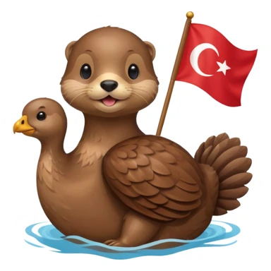Otter with turkey flag sticker