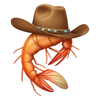 Shrimp wearing cowboy hat sticker