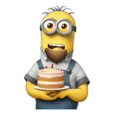 Minion holding a cake  sticker