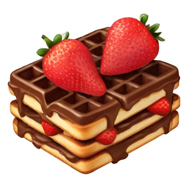 Chocolate and strawberry toaster waffle sticker