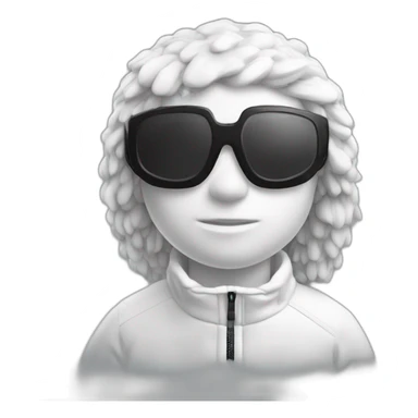 Un garçon blanc ,à das lunettes de ski, il a les cheveux noirs et survetement de lacoste sticker