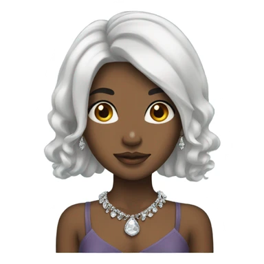 girl with black hair jewelry sticker