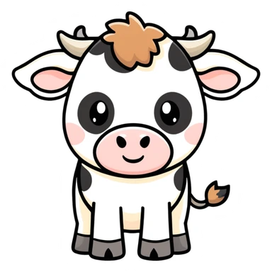 Miniature cow sticker