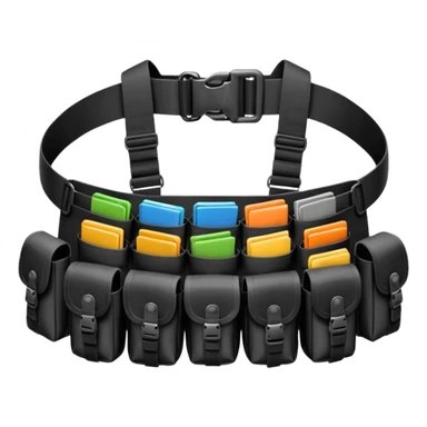 black military belt with pouches sticker