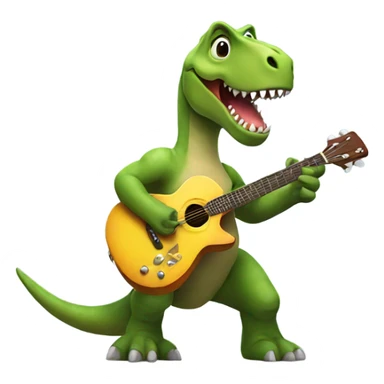 Dinosaur holding guitar sticker