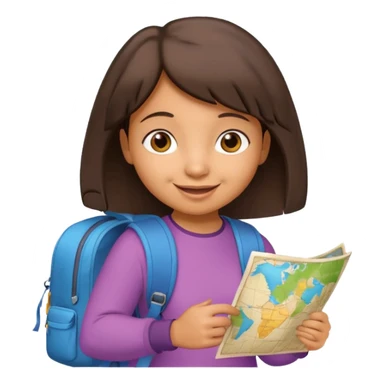 dora the explorer with boots and map emoji sticker