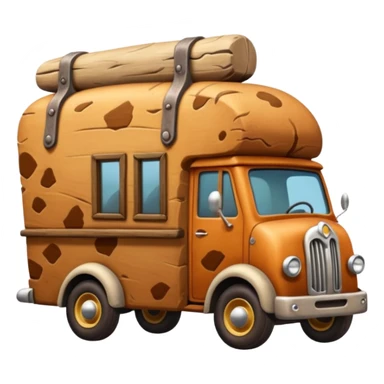  Prehistoric antique tall rocky Flintstones moving van  sticker