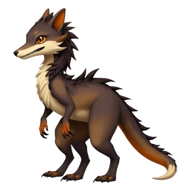 Brown and beige badass elegant wild beautiful natural cute badass epic exotic anthro modern furry 2-legged sergal-vernid-creature, full body, dark-brown-black-gradient pretty hair, with a long tufted tail, beautiful hazel-orange eyes, aesthetic, art by LiLaiRa, art by art by Falvie sticker