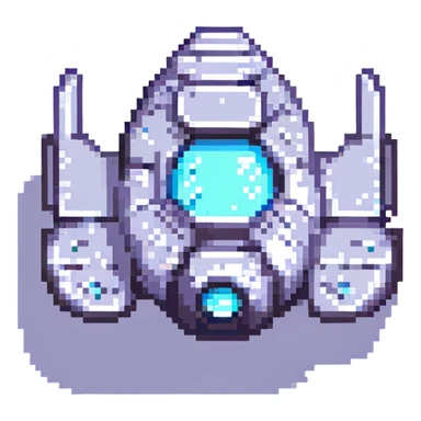 futuristic spaceship pixel art sticker