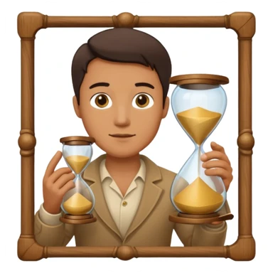 man holding hourglass sticker