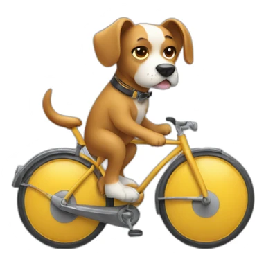 dog riding in a bike with the sad face sticker