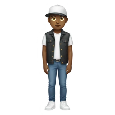 Full length teenager With a cap sticker