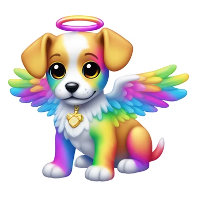 Lisa frank rainbow puppy with angel wings sticker