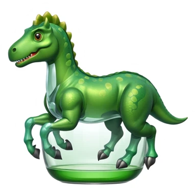 Dinosaur with glass riding horse sticker