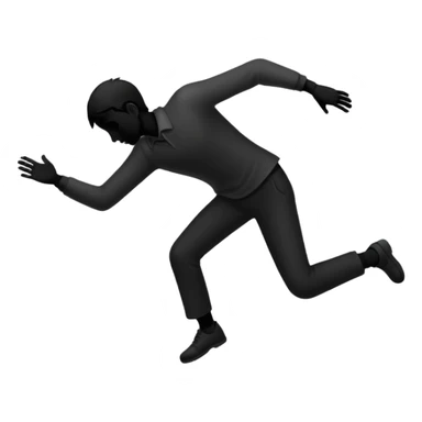 a silhouette of a man faling sticker