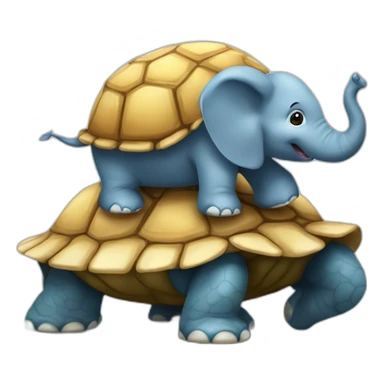 Un éléphant sur une tortue sticker