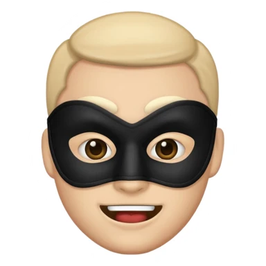 criminal emoji with mischievous expression and black mask sticker