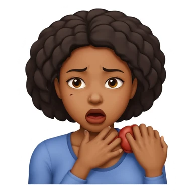 a black female strangling herself sticker