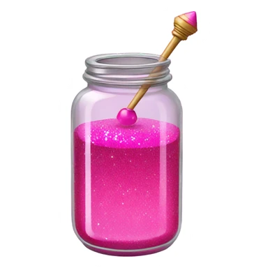  wand dipped in jar of hot pink of honey with glitter  sticker